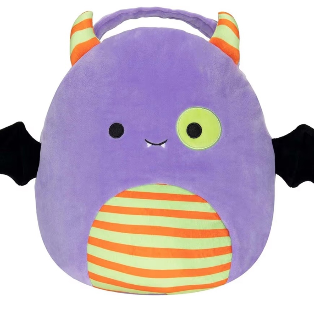 Squishmallows NWT Blaze the Bat Treat Pail/Tote Bag Purple Halloween 2022